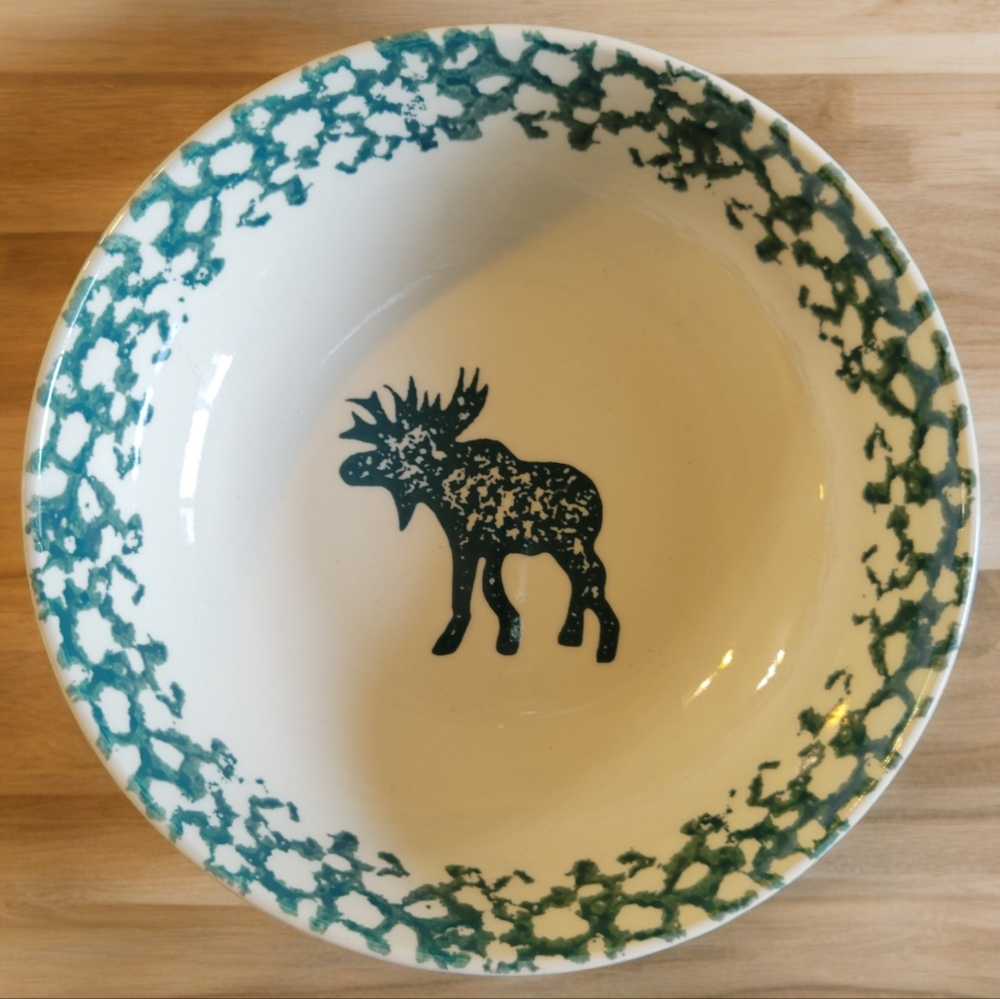 1 Vtg Moose Country Tienshan Folkcraft Soup/Cereal Bowl 6 1/4 "